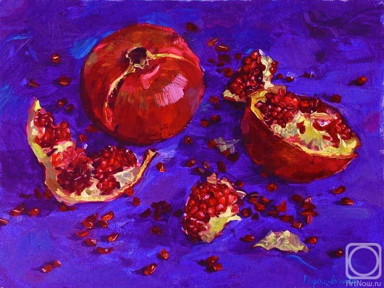 Roshina-Iegorova Oksana. Pomegranate in an ultramarine