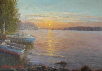 Sunset on the Volga. Plotnikov Alexander