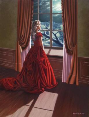 The girl in the red dress. Kreneva Ekaterina