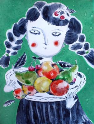 Girl with fruit. Kochurova Irina