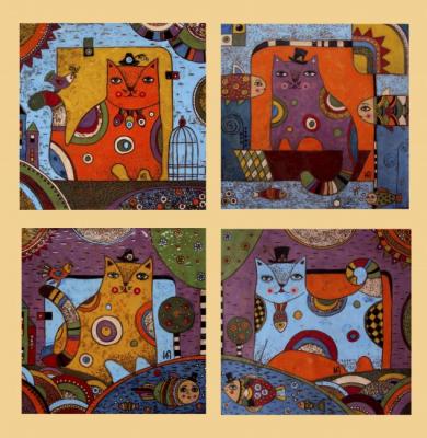 Ceramic tiles "Cats". Pankovskaya Irina