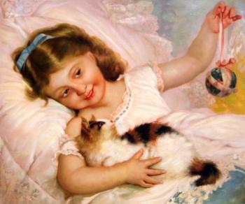 Girl and cat. Smorodinov Ruslan