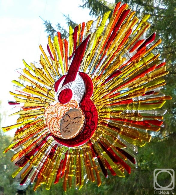 Repina Elena. Stained-glass suspension for windows "My sun", glass, fusing