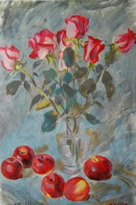 Painting Roses and apples. Dobrovolskaya Gayane