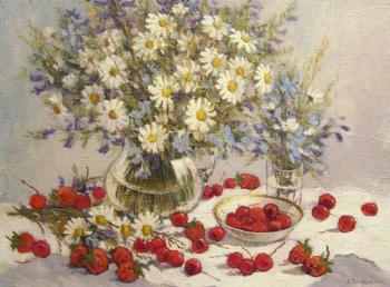 Still life with cherries (Cherries On A Plate). Tolmachev Alexandr
