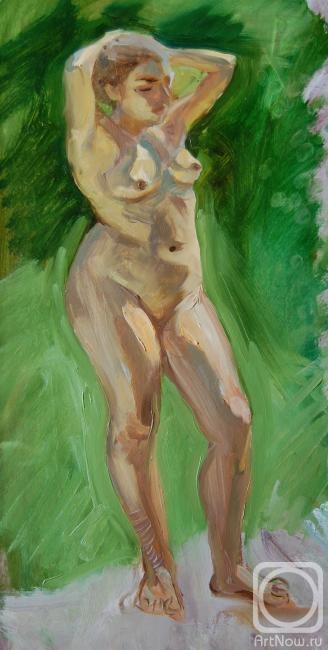 Dobrovolskaya Gayane. Nude with hands raised 2
