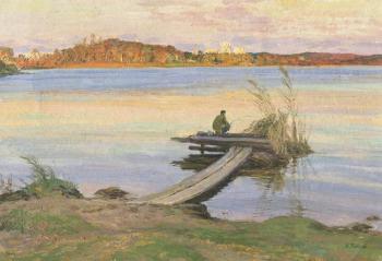 Lake Senezh. At the evening dawn. Petrov Vladimir