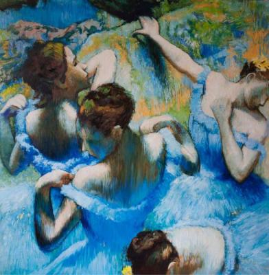 Copy of a pattern of Degas "Blue dancers"