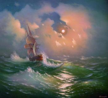 Gale at night (Sailing-Vessel). Kulagin Oleg
