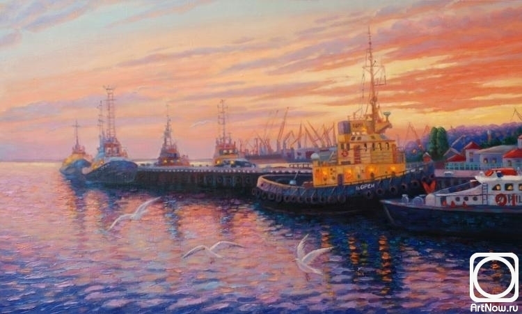 Sidorenko Shanna. Tugs in the evening sun