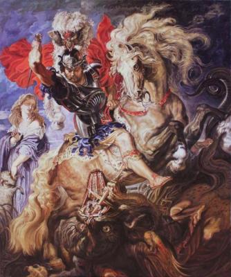 "Saint George". Copy from the picture of P. P. Rubens