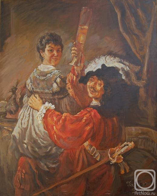 Dobrovolskaya Gayane. Selfportrait with Rembrandt on his laps
