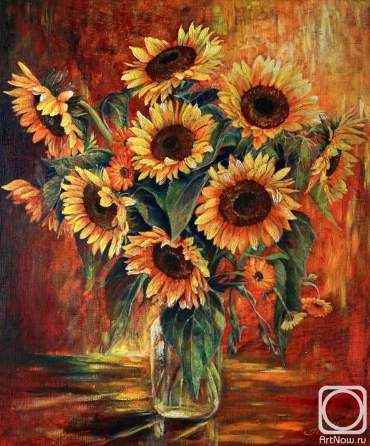 Картина девять подсолнухов