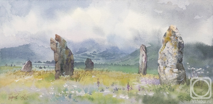 Pugachev Pavel. Menhirs in the rain