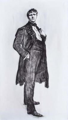 Portrait of F. Shalyapin. Copy from the drawing of V. Serov. Deynega Tatyana