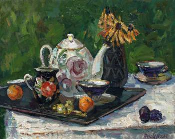 Still life with white teapot. Zhukova Juliya