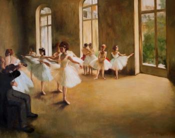 School of dancing. Copy of a painting of Degas