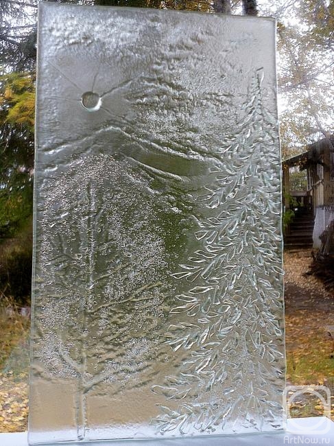 Repina Elena. Panels of glass "Chrystal Days" fusing (fragment)