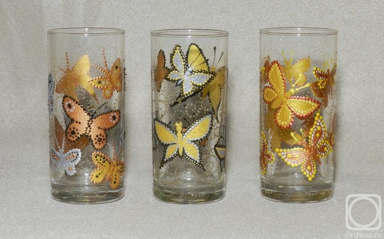 Khrapkova Svetlana. Set of glasses "Butterflies"