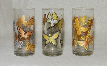 Set of glasses "Butterflies". Khrapkova Svetlana