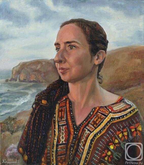 Kashina Eugeniya. Free air Crimea. Self-portrait in ethnic style