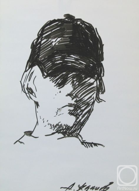 Zhdanov Alexander. Self-portrait in a black baseball cap