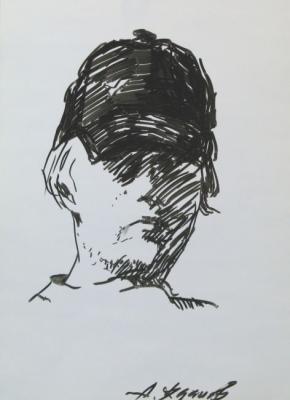 Self-portrait in a black baseball cap