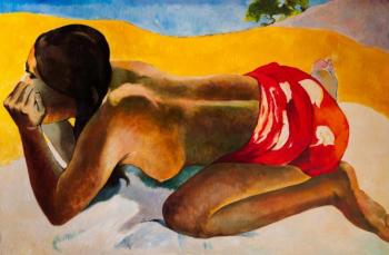 Otakhi. Copy of a painting of P. Gauguin (The Tahitian Lies On Sand). Simonova Olga