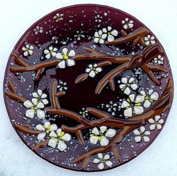 Plate glass "apple blossom" fusing (Tableware Author). Repina Elena