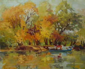 Golden autumn on the Tamish River (River In Autumn). Vedeshina Zinaida