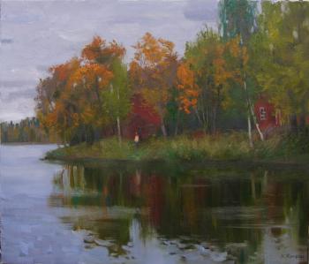 Autumn on Vouksa-river