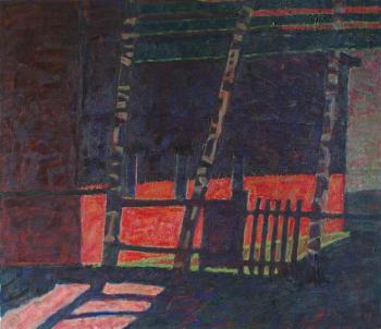 Fragments of the old courtyard. Three birches