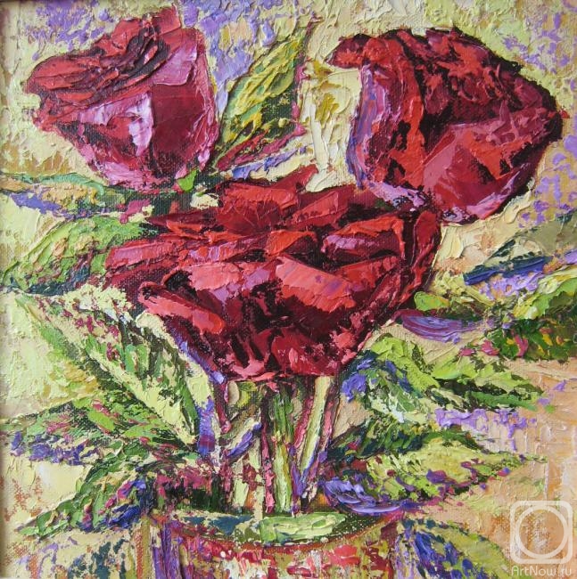 Taran Diana. Bouquet of red roses