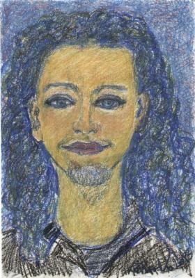 Volchek Lika Vladimirovna. Musician with blue hair