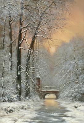 Winter evening. Bridge. Kalina Oksana