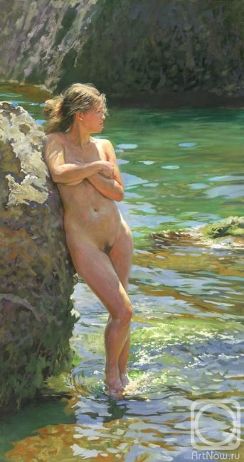 Chernov Denis. Nude model at the Rock Shoreof the Black Sea