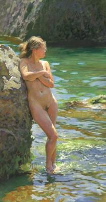 Nude model at the Rock Shoreof the Black Sea. Chernov Denis