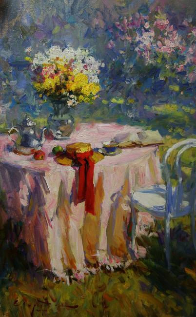 Sviridov Sergey. In the evening in the garden