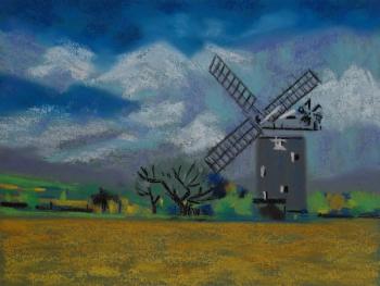 614 Landscape with mill. Lukaneva Larissa