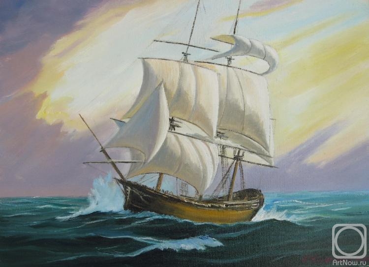Chernyshev Andrei. Sailboat at sea