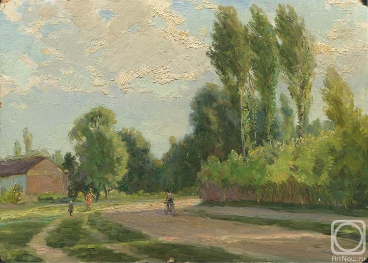 Petrov Vladimir. The road with poplars (etude)