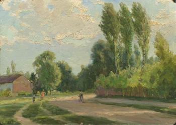 The road with poplars (etude). Petrov Vladimir
