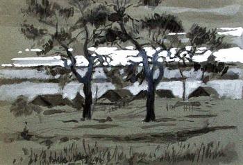 Lake Nero. Twilight (sketch). Bask Tatiana