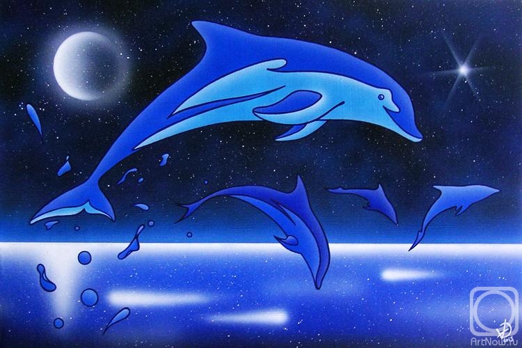 Isaev Roman. Night dolphins