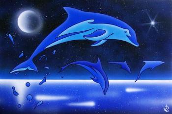 Night dolphins (Airbrush). Isaev Roman