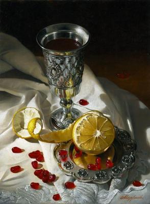 Still life with a silver cup. Mazur Nikolay