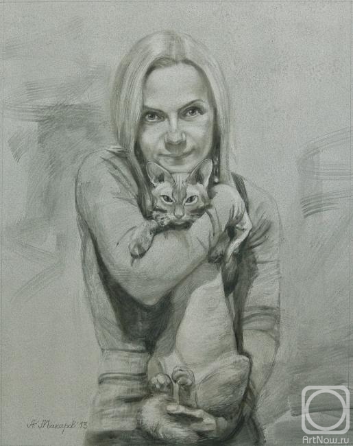 Makarov Anton. Girl with a cat