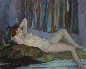 Nude on the bed. Zhukova Juliya