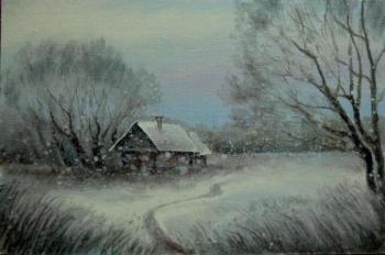 Blizzard blizzard in the village. Orlov Andrey
