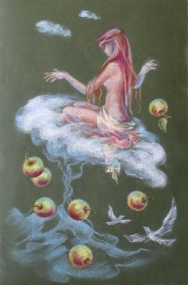 Apples fall into the sky. Konyuhova Natalia